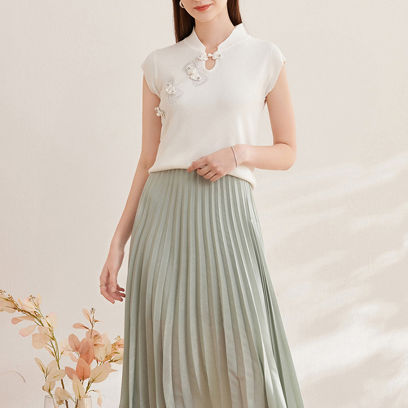Adiffu Artsy Vintage Ice Silk Knitwear