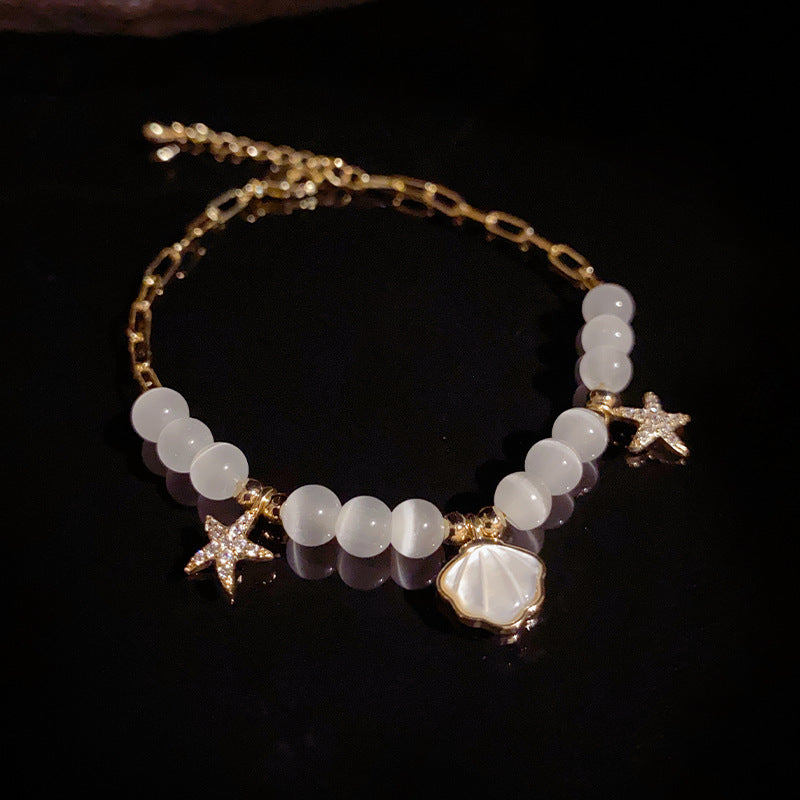 Adiffu Fresh Seashell Starfish Opal Bracelet