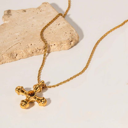 Adiffu Cross Gold Necklace