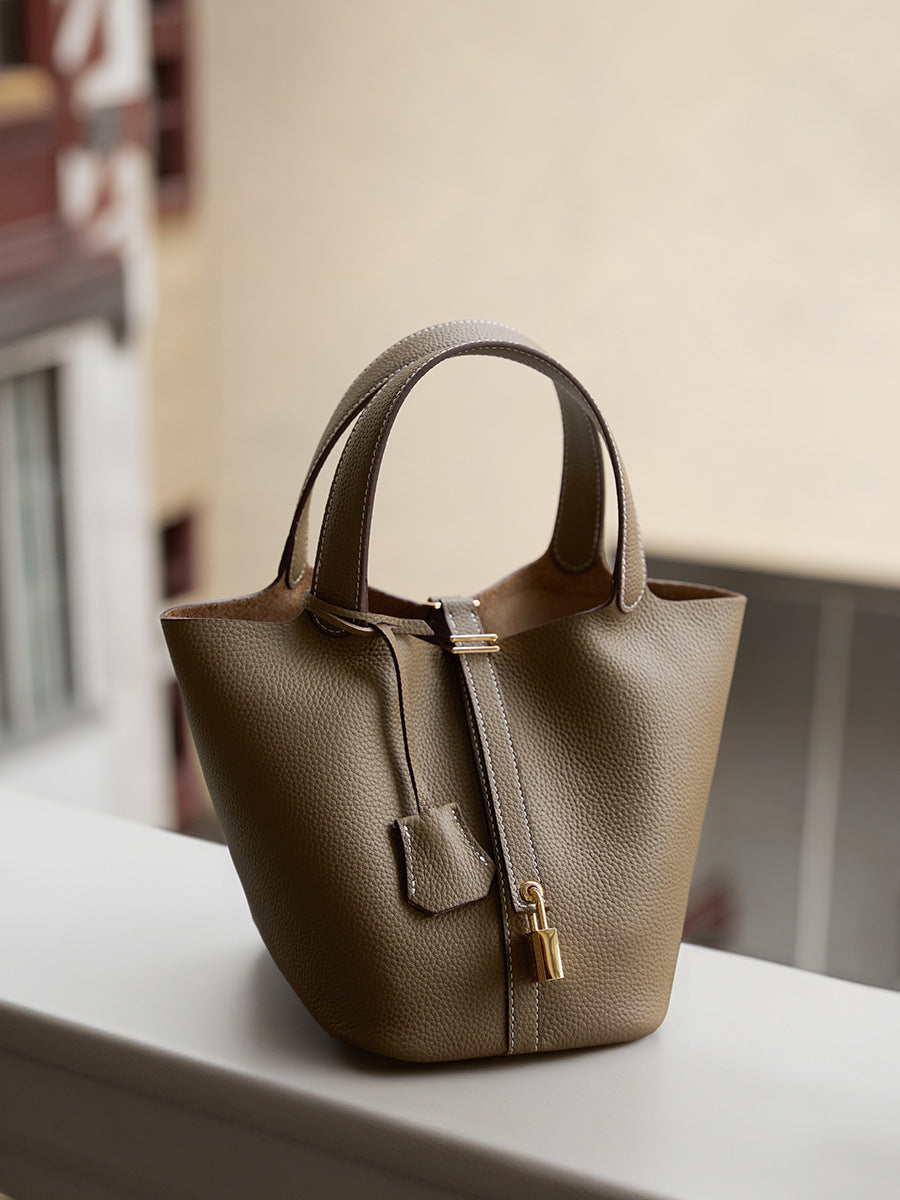 Adiffu Leather Bucket Bag Bridal Handbag