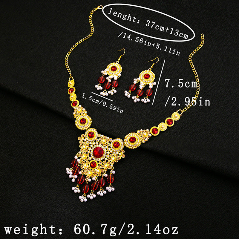 European and American Retro National Style Jewelry Set