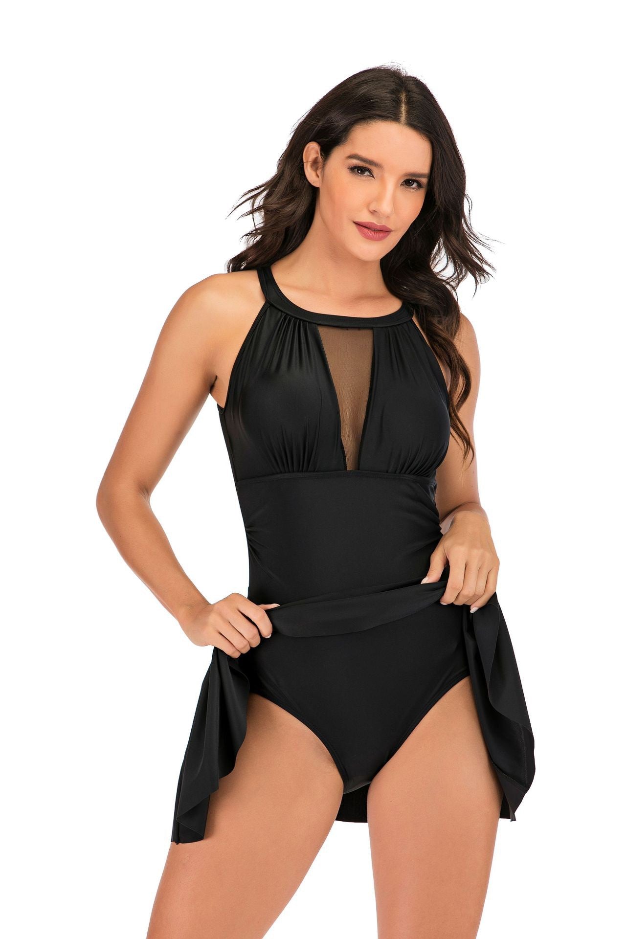 Adiffu Comfortable Monochrome One-piece Swimsuit
