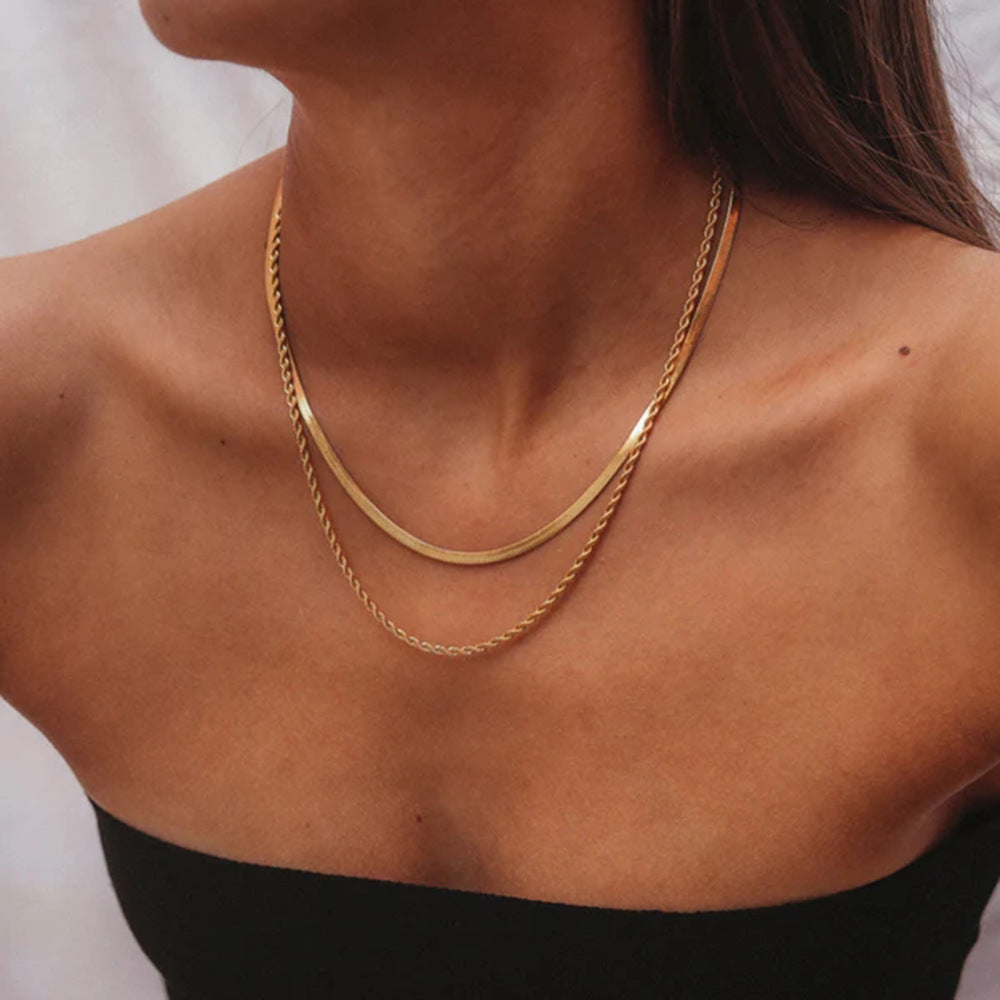 Adiffu Classic Double Gold Necklace