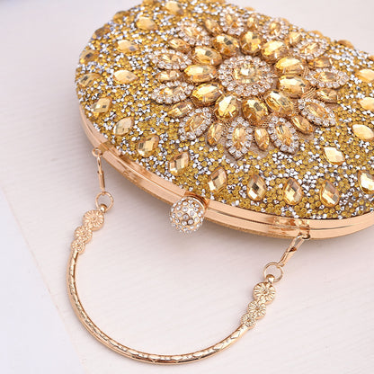 Adiffu Fashion Banquet Clutch Bag Dress Evening Bag Diamond Set Bag