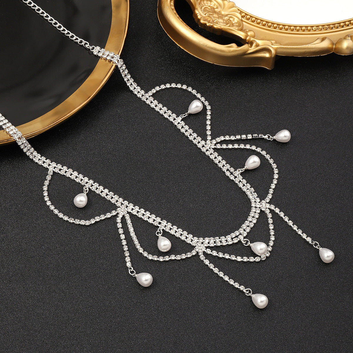Geometric Rhinestones Sparkly Spice Collarbone Chain