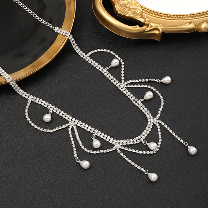 Geometric Rhinestones Sparkly Spice Collarbone Chain