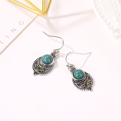 Adiffu Bohemian Palace Vintage Cutout Flower Earhook Earrings