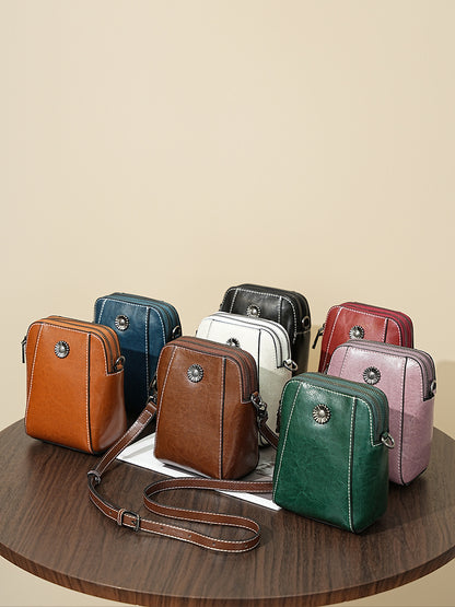 Adiffu Stylish Casual Genuine Leather Mobile Phone Bag