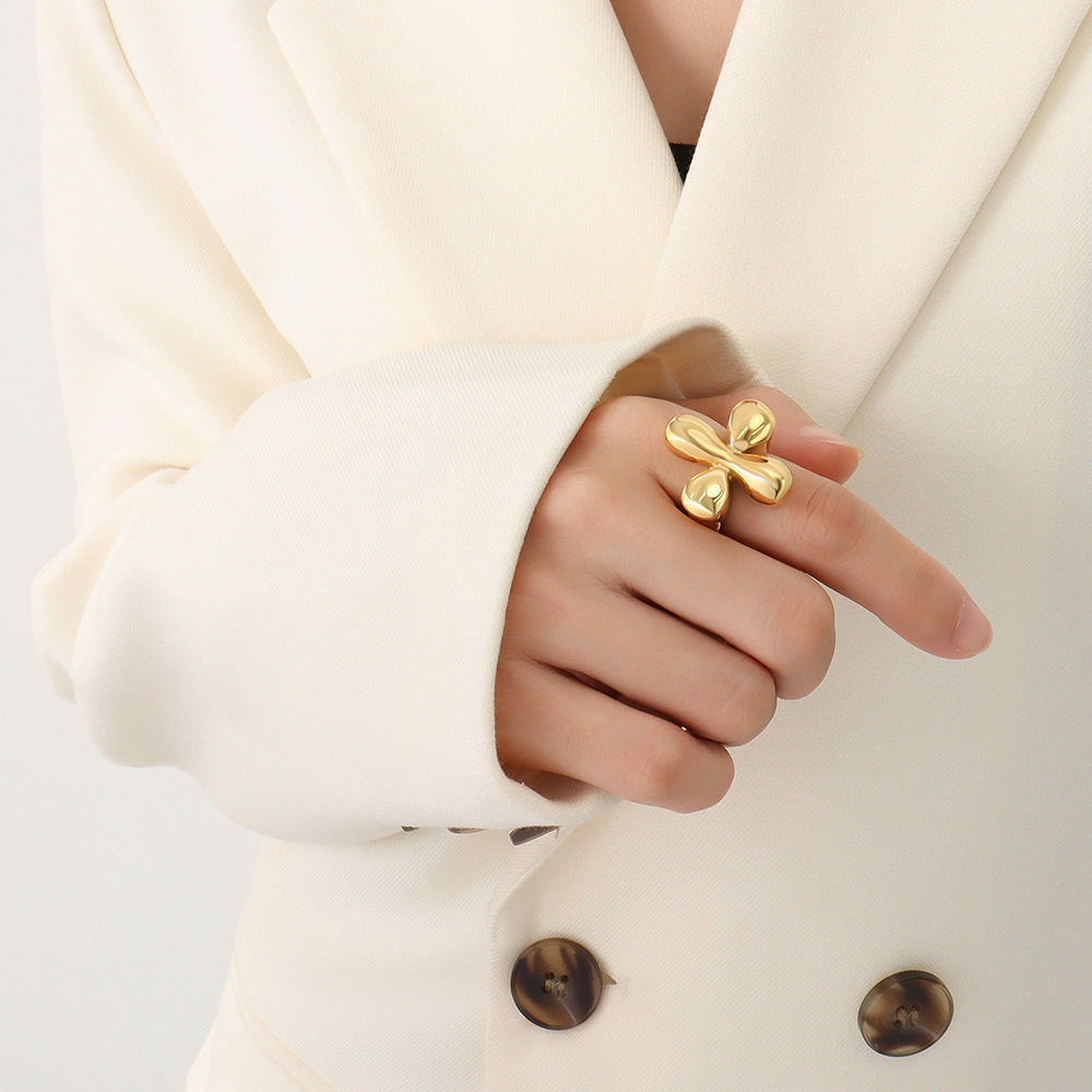 Adiffu Fashion Vintage Gold Ring