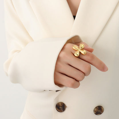 Adiffu Fashion Vintage Gold Ring