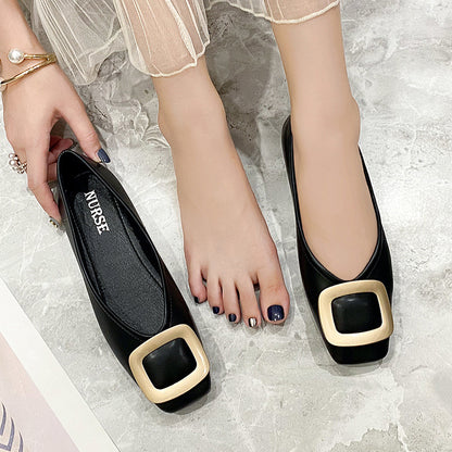New Square Head Soft Soled Comfortable Women's Shoes