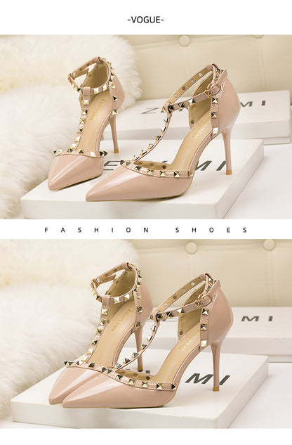 Pointed One-line Sandals With High Heels