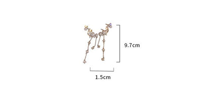 Adiffu Sweet Tassel Earrings Without Piercing Ear Clip