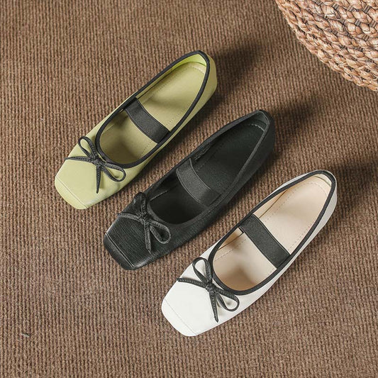 Adiffu French Flat Bow Ballet Shoes