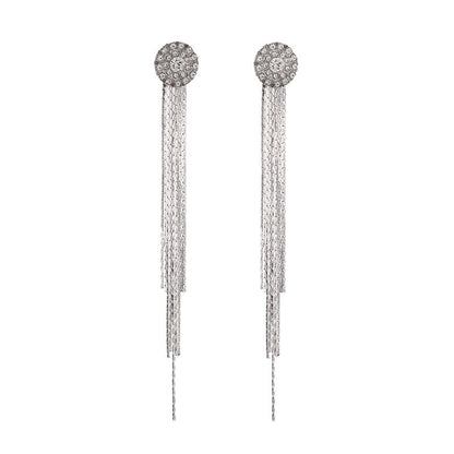 Fashion Crystal Claw Chain Diamond Sunflower Earrings