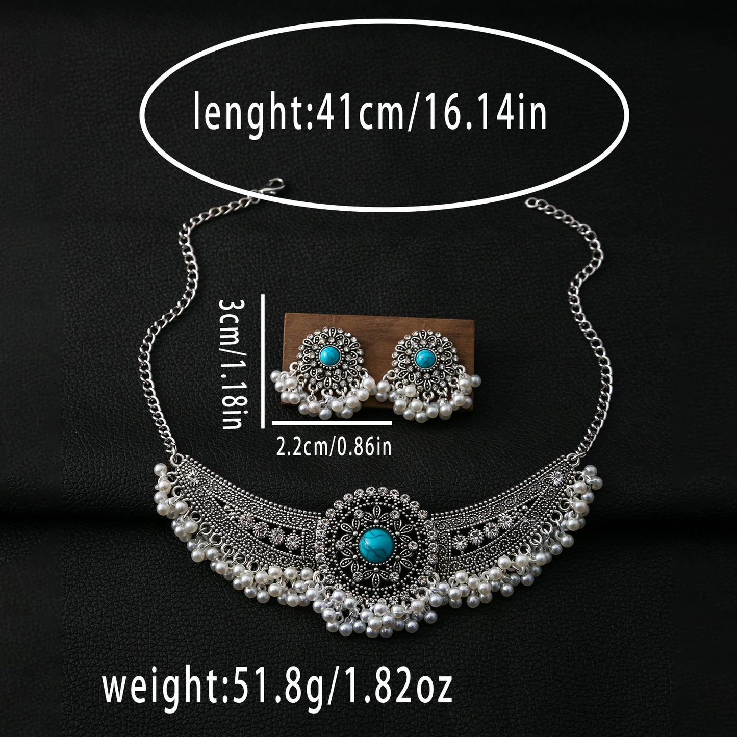 Adiffu Ethnic Flower Pendant Jewelry Set