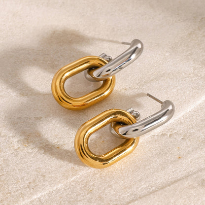 Adiffu Color Matching Geometric Earrings
