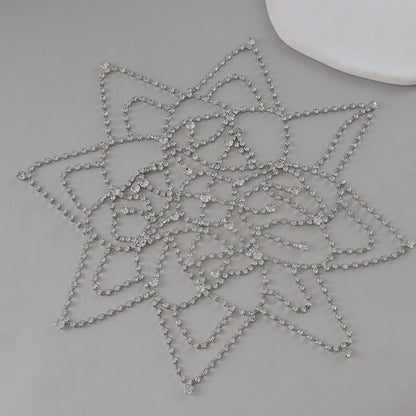 Adiffu Fashion Full Rhinestone Mesh Bridal Headwear