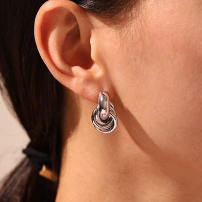 Adiffu  Modern Circle Winding Ear Stud