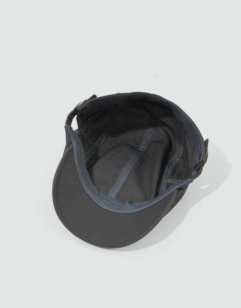 Adiffu Simple Casual Retro British Solid Cotton Short Brimmed Front Hat Fashion All Shade Breathable Reverse Wear Beret