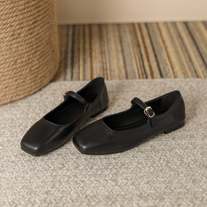 Adiffu French Soft Leather Maryjane Flats