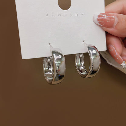 Stylish Gold Wide Face Big Circle Earrings