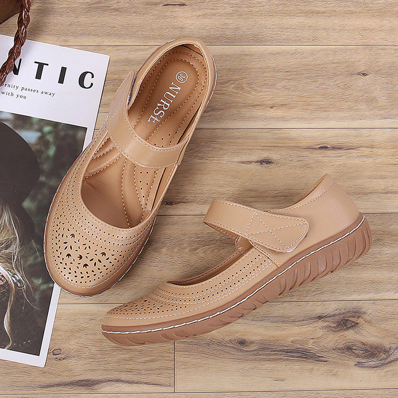 Simple Shallow Hollow Casual Flat Women's Shoes