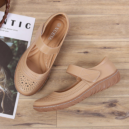 Simple Shallow Hollow Casual Flat Women's Shoes