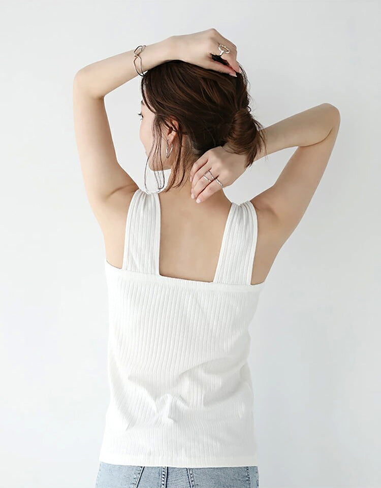 Adiffu Women's High Stretch Ribbed Vest
