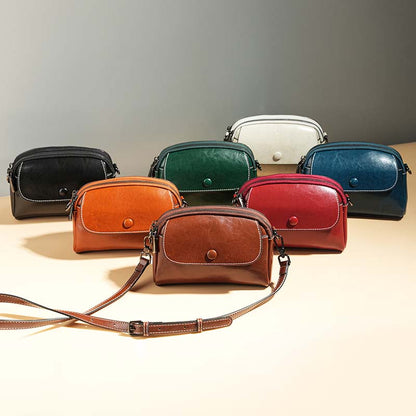 Adiffu Multi-compartment Genuine Leather Women's Mobile Phone Bag