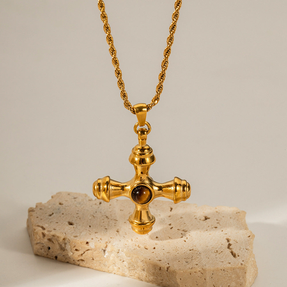 Adiffu Cross Gold Necklace