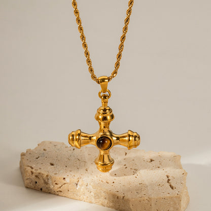 Adiffu Cross Gold Necklace