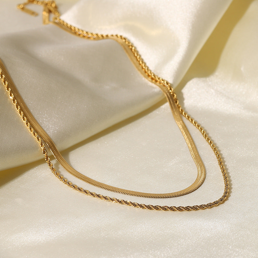 Adiffu Classic Double Gold Necklace