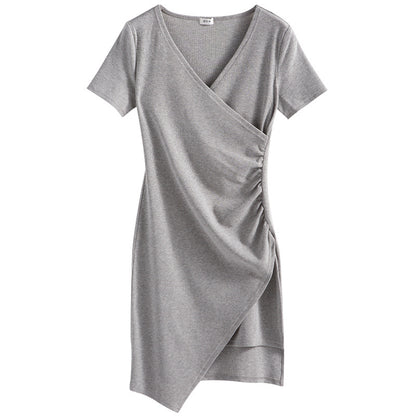 Adiffu French Irregular Slim Dress
