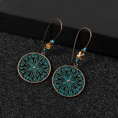 Adiffu Vintage Hollow Geometric Earrings