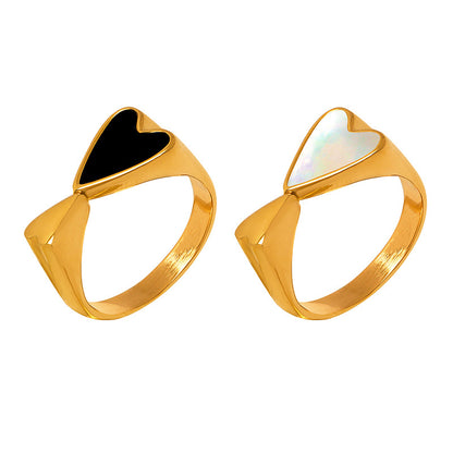 Adiffu Small And Large Heart-shaped Couple Ring