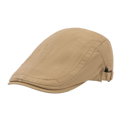 Adiffu Simple Casual Retro British Solid Cotton Short Brimmed Front Hat Fashion All Shade Breathable Reverse Wear Beret