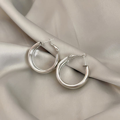Stylish Gold Wide Face Big Circle Earrings