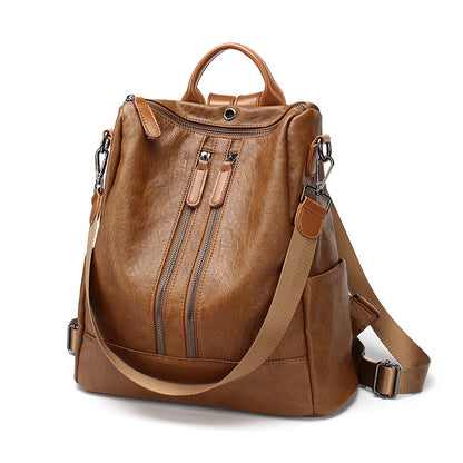 Adiffu Casual Soft Leather Backpack For Women