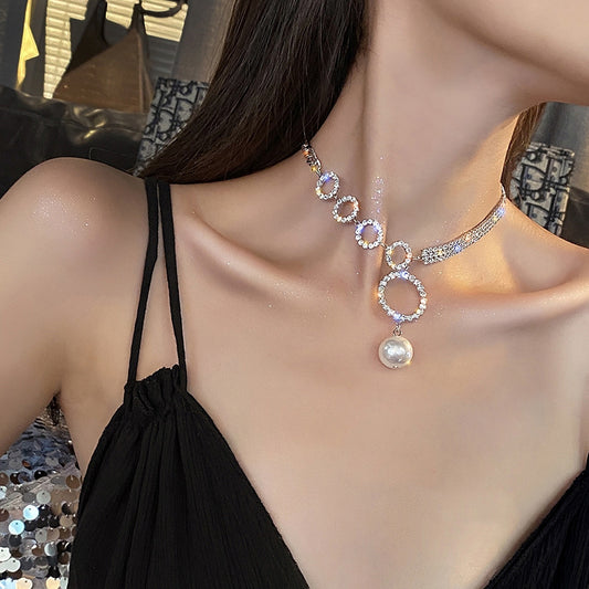Large Hoop Pearl Necklace
