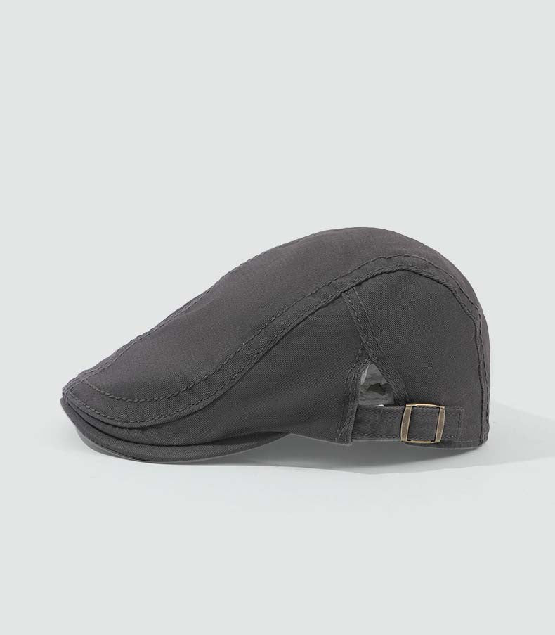 Adiffu Simple Casual Retro British Solid Cotton Short Brimmed Front Hat Fashion All Shade Breathable Reverse Wear Beret