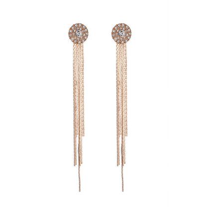 Fashion Crystal Claw Chain Diamond Sunflower Earrings