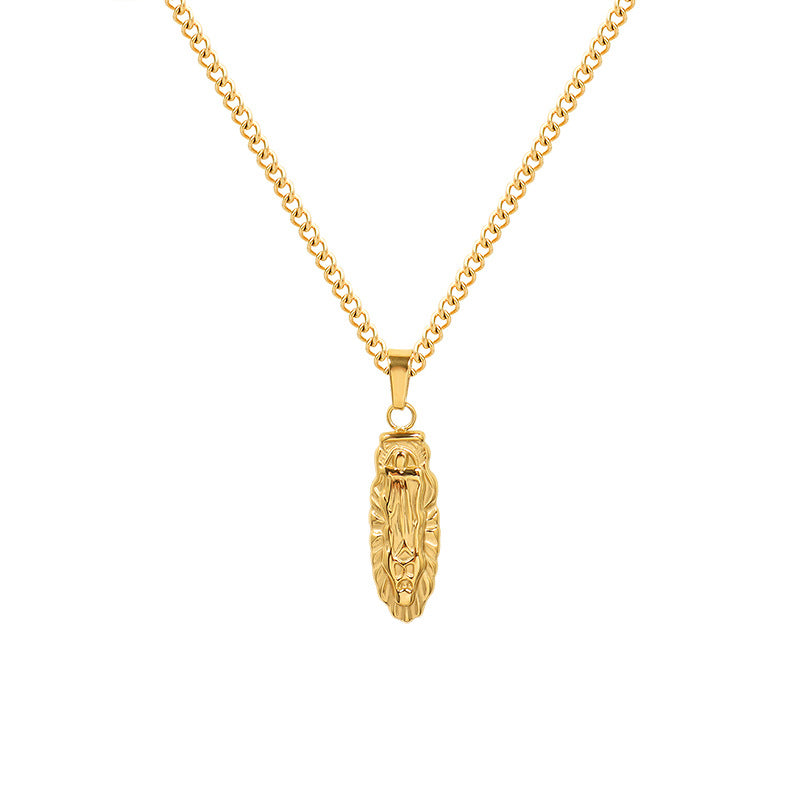 Adiffu Vintage Oval Pendant Necklace