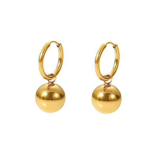 Adiffu Golden Ball Pendant Earrings