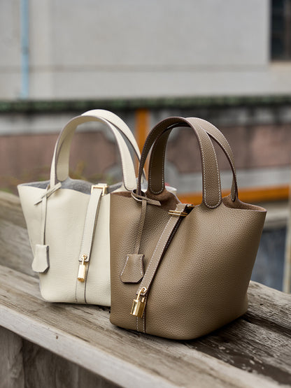 Adiffu Leather Bucket Bag Bridal Handbag