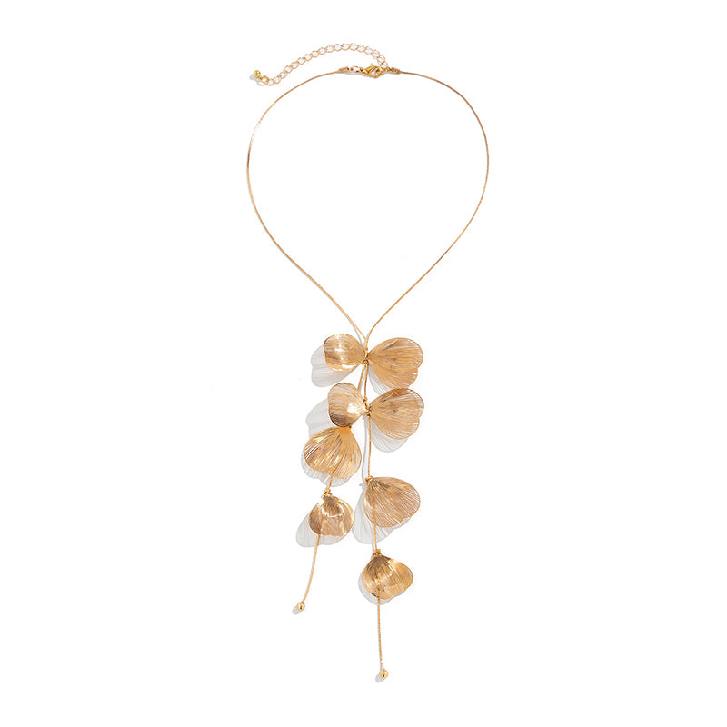 Ginkgo Leaf Tassel Necklace