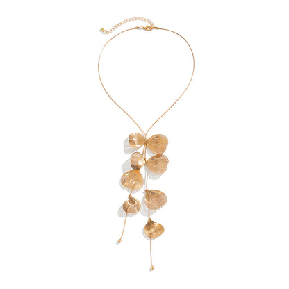Ginkgo Leaf Tassel Necklace