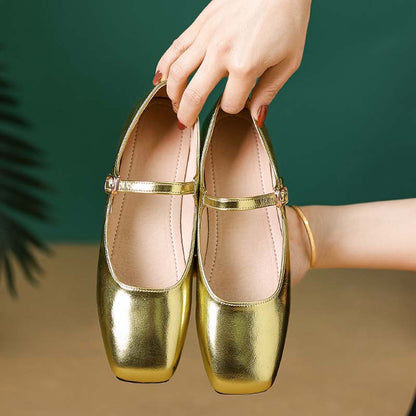 Adiffu French Soft Leather Maryjane Flats