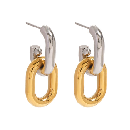 Adiffu Color Matching Geometric Earrings