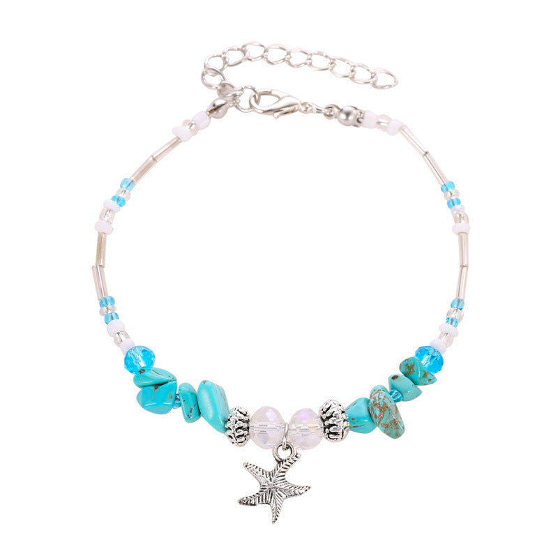 Natural Stone Conch Beaded Shell Anklet